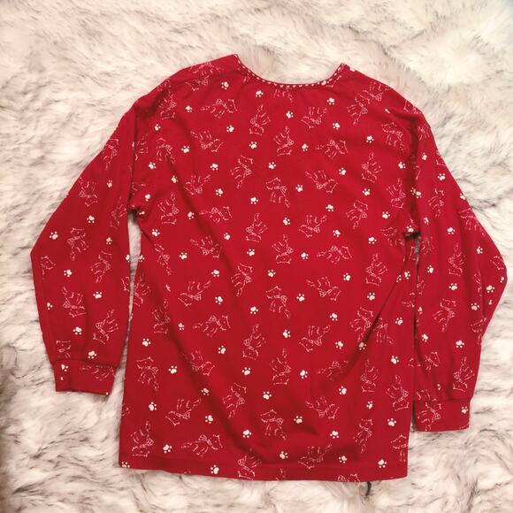 Vintage Earth Angels Red Scottish Terrier Puppy Dog Print Shirt - Picture 7 of 11